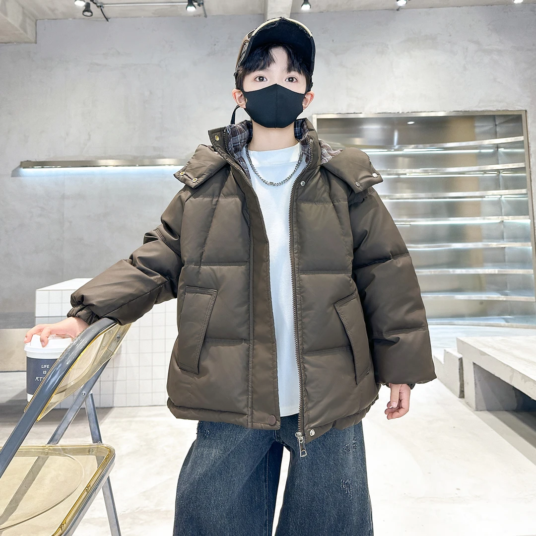 儿童装男童冬装棉衣中长款2025新款中大童棉袄冬季男孩加厚棉服潮