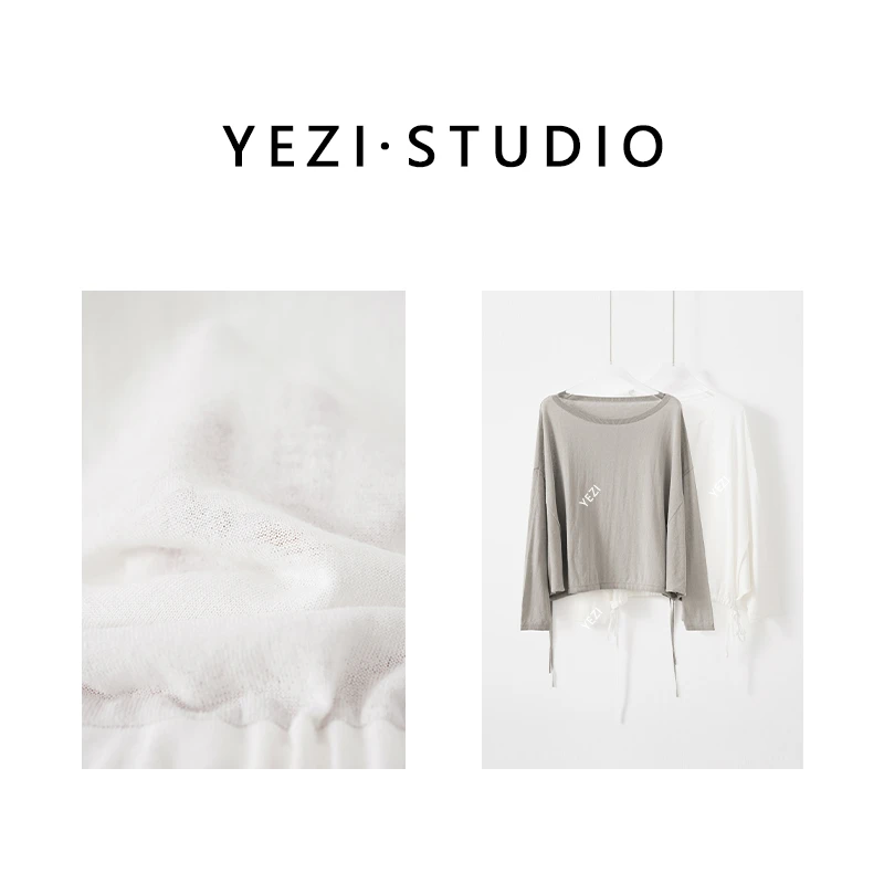 【松风凉韵】三醋酸亚麻朦胧轻薄抽绳蝙蝠袖罩衫25222425