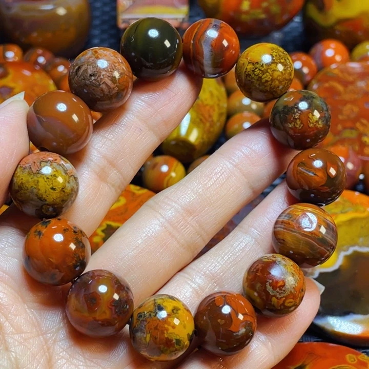 未镶嵌战国红手串玛瑙/玉髓群****锁