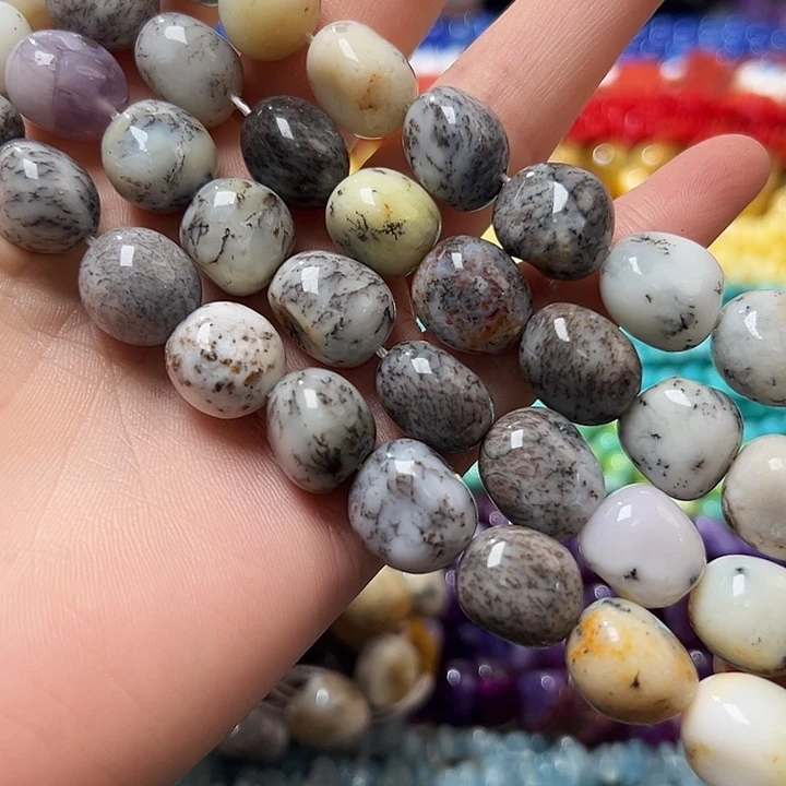 玛瑙/玉髓合金珠宝半成品W56。天然树纹澳宝一条