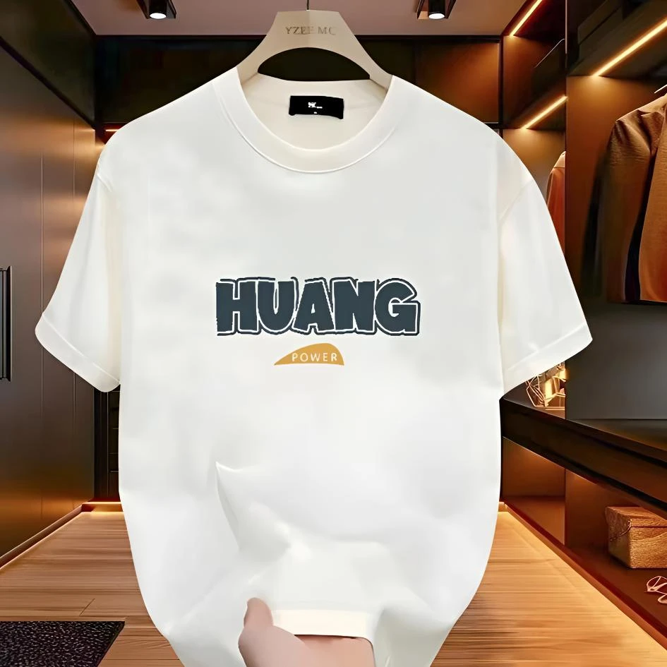 雅鹿圆领男装夏季百搭学生高端时尚纯棉重磅男款短袖t恤休闲ins