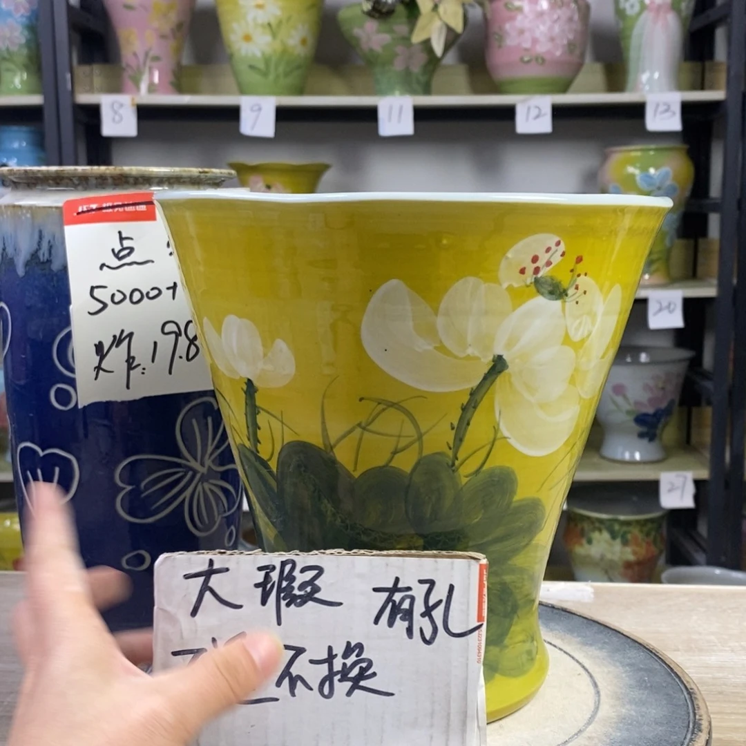 景德镇手工手绘陶瓷花盆