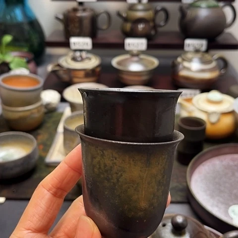 方***红盖碗景德柴烧茶具-纯手工茶具