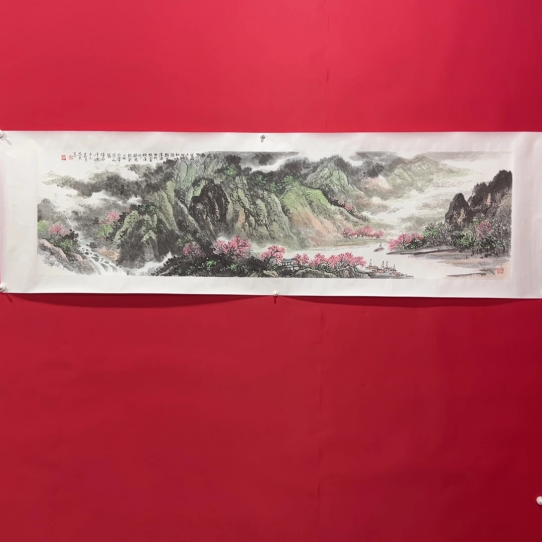 游***怀国画黄志君老师六尺对开