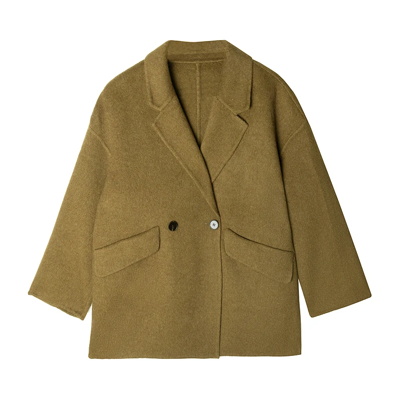 布景新品女装秋冬纯色毛呢外套BW44WN2303