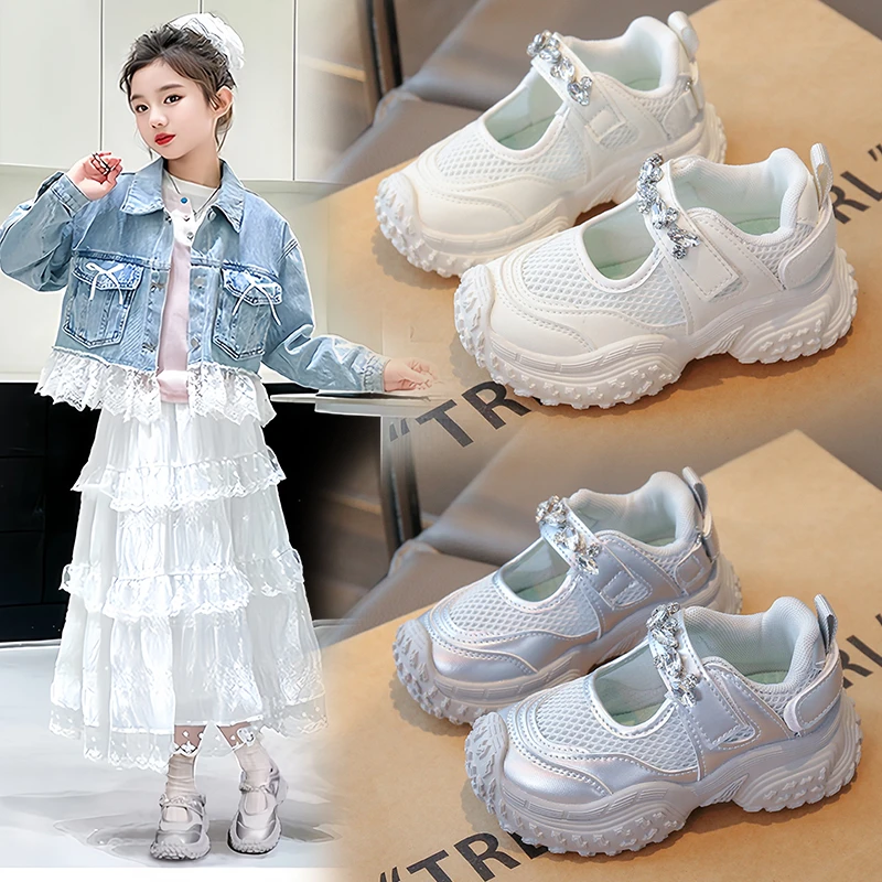 女童运动鞋2025夏季新款儿童网鞋透气玛丽珍老爹鞋时尚软底休闲鞋