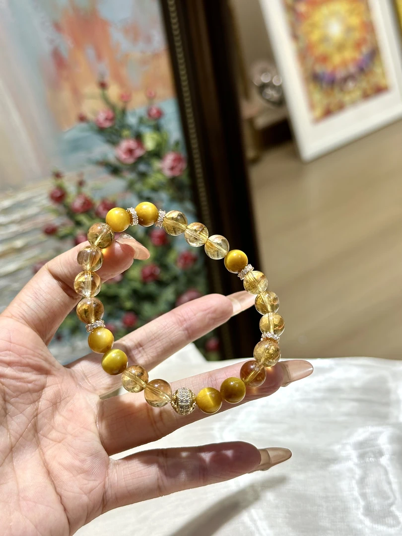 天然黄水晶手串 多样性发一 H12