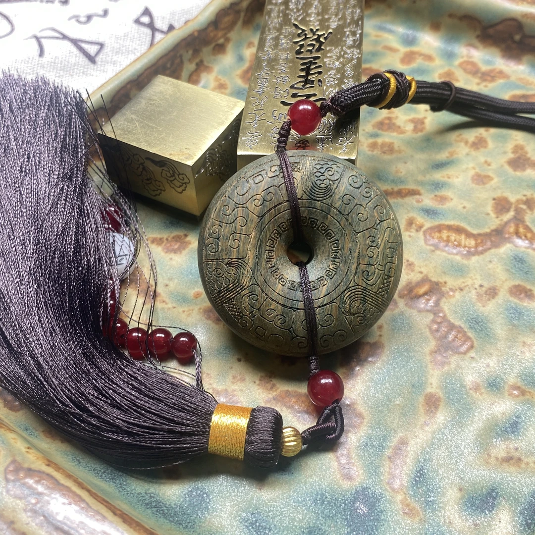 非金属木质手链 【哈轩文化 公子福利】绿檀挂件（多样性发一件）357