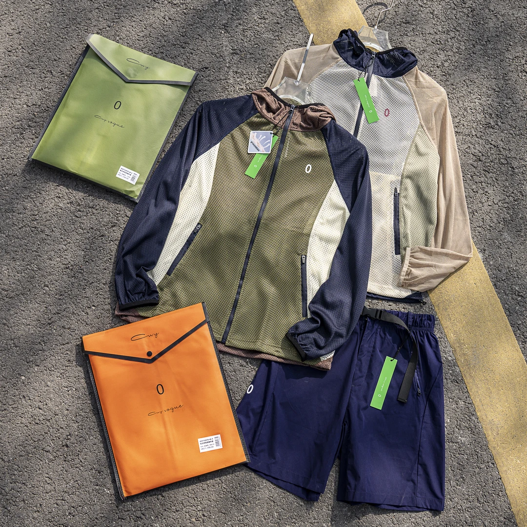 爆赞！男女情侣款户外镂空冰感透气3D拼接网眼立体连帽皮肤衣外套