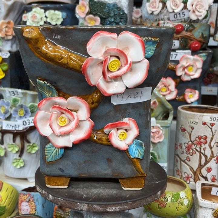 紫砂花盆粗陶材质多肉花盆