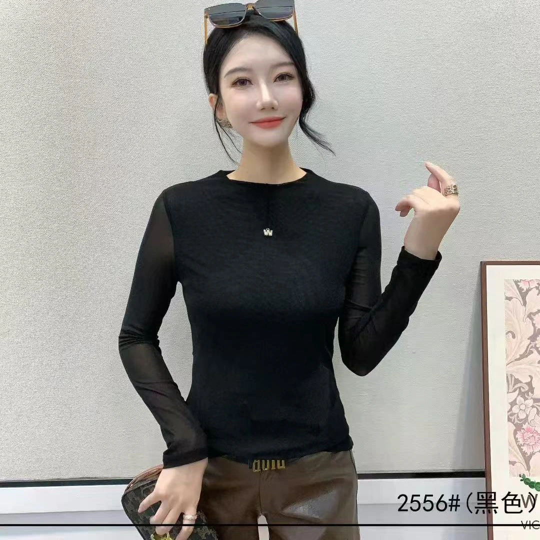 秋冬加绒流苏烫钻打底衫气质显瘦长袖妈妈装