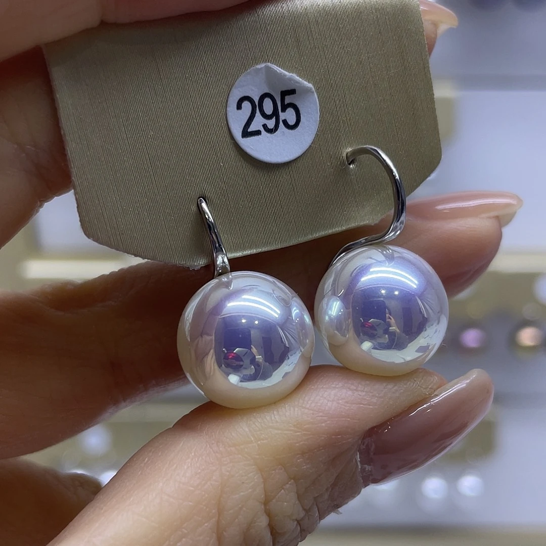 银S925镶嵌淡水珍珠耳饰