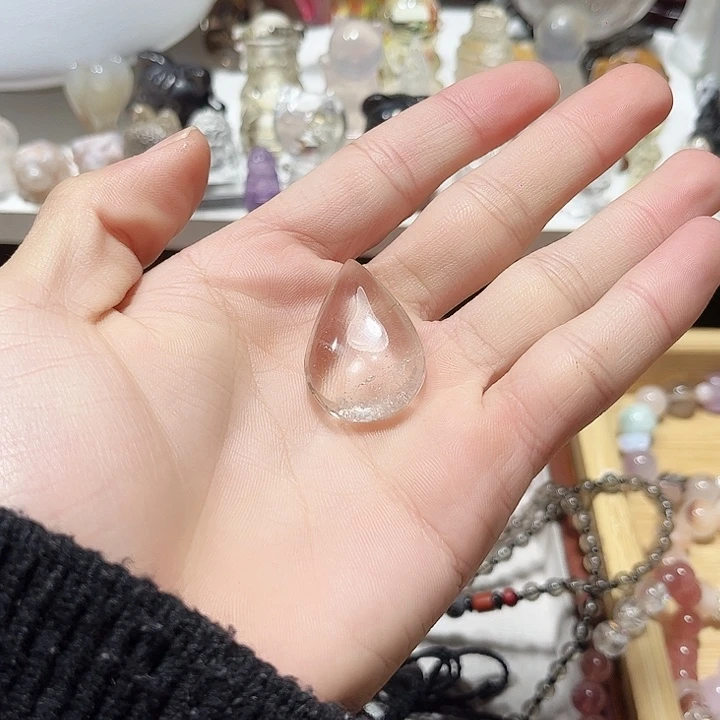水晶未镶嵌珠宝半成品白水晶水滴