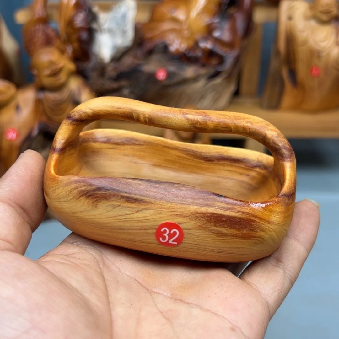 叶***格木崖柏木摆件手把件，