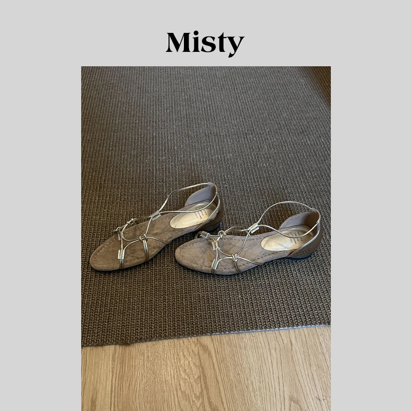 Misty 雾屿女鞋|34-40码|2cm|2025爆款绑带式休闲粗跟百搭凉鞋