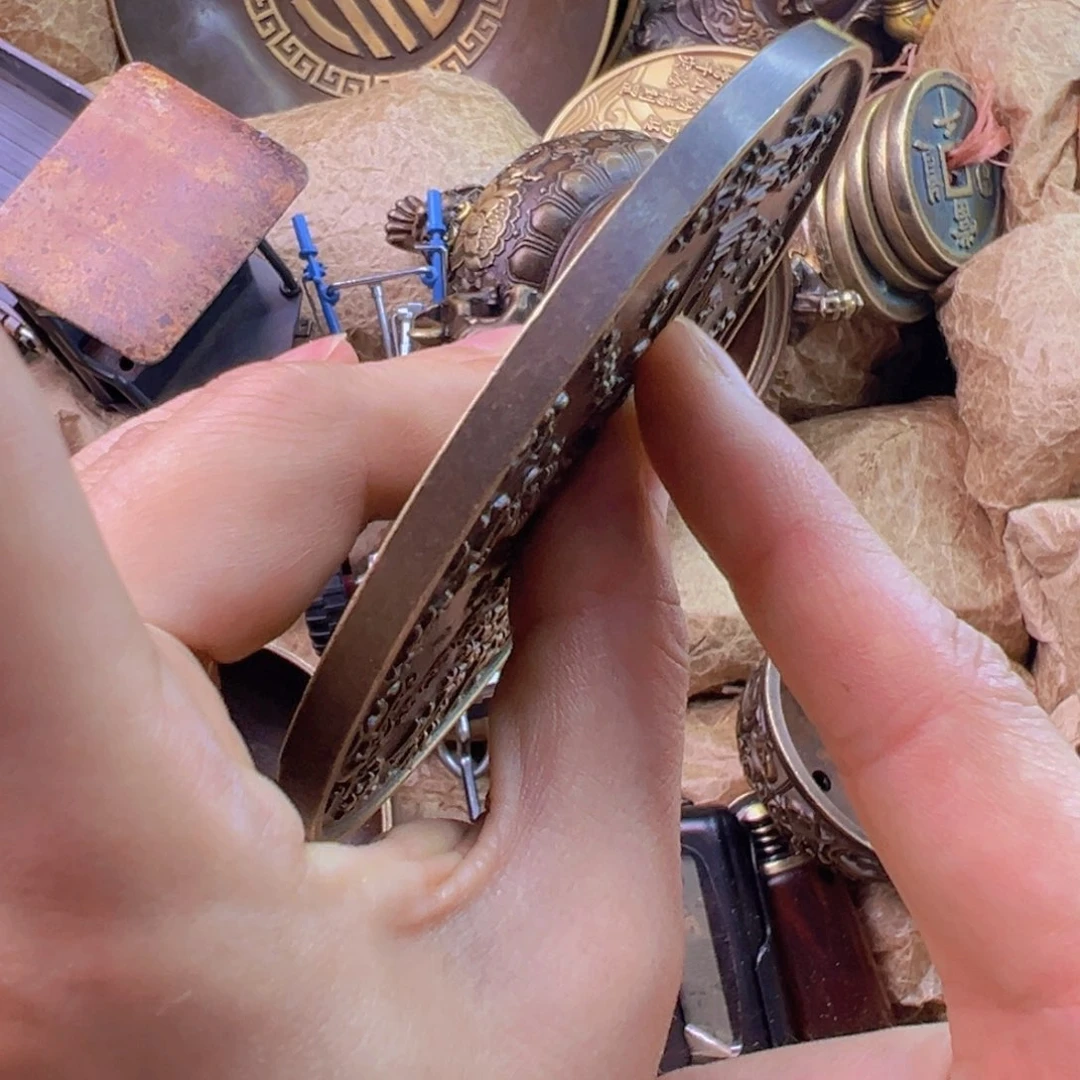 原矿风磨铜铜镜一个