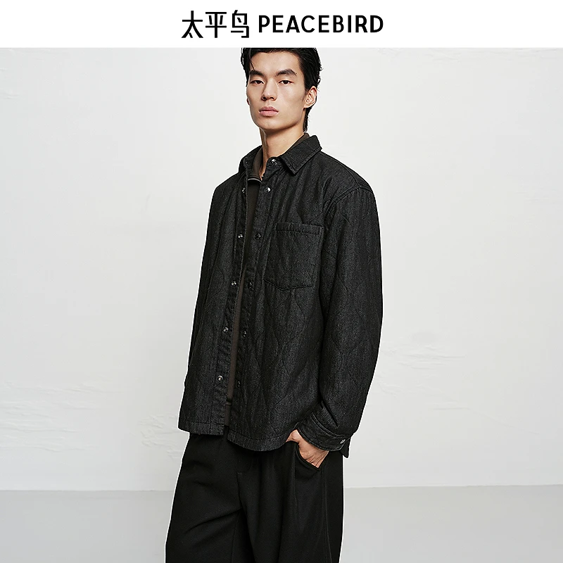 【商场同款】太平鸟男装25冬季新款百搭帅气加购宽松衬衫B1CHF4264