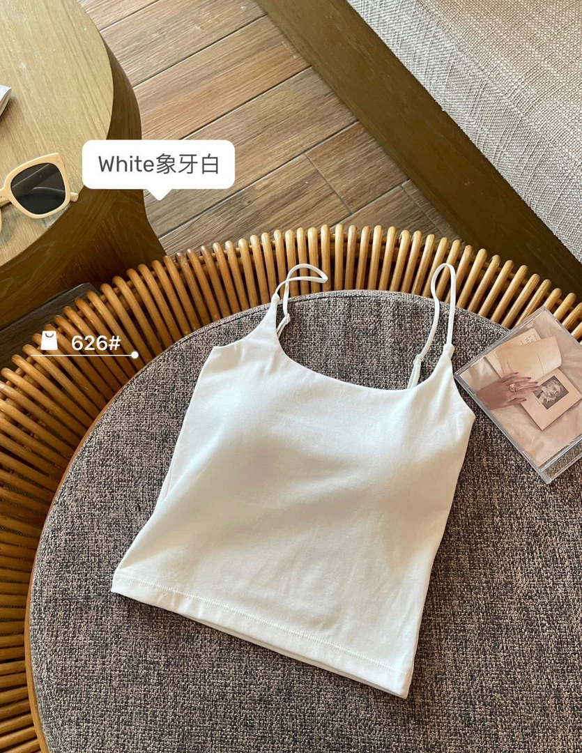 2025年新款带胸垫固定一体杯百搭背心可调节肩带可外穿