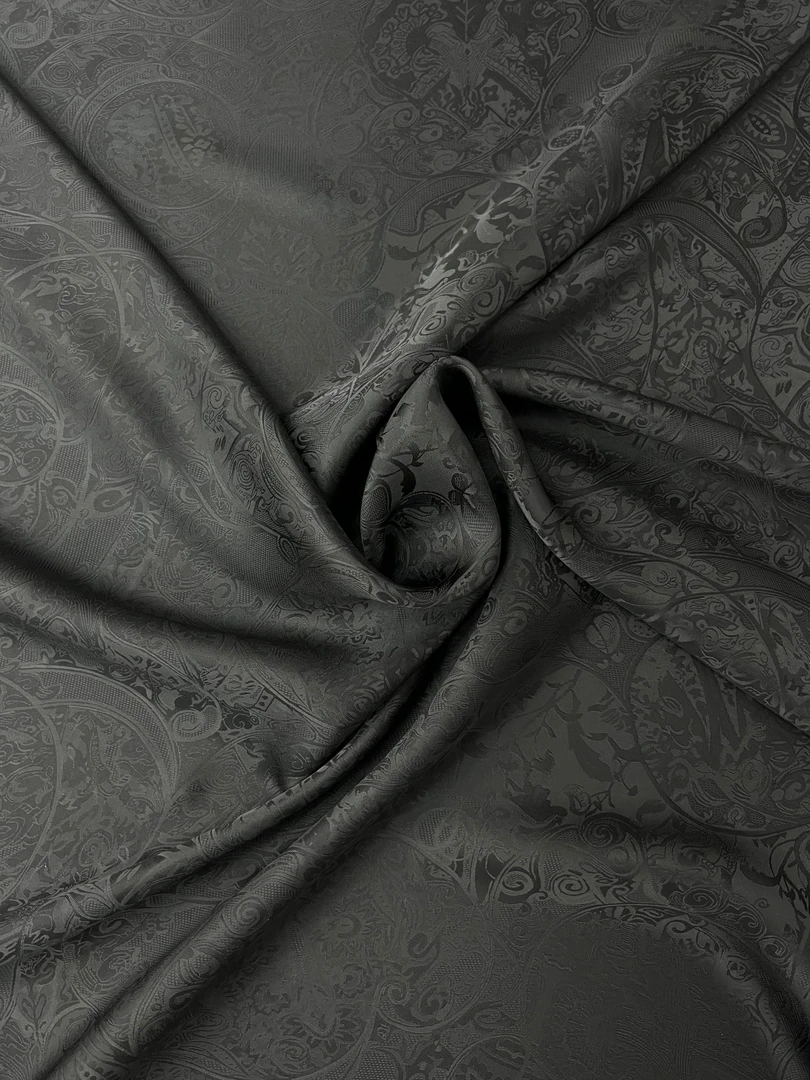 （1.5米-3米）黑色罗马香云纱红云纱面料旗袍连衣裙面料花罗