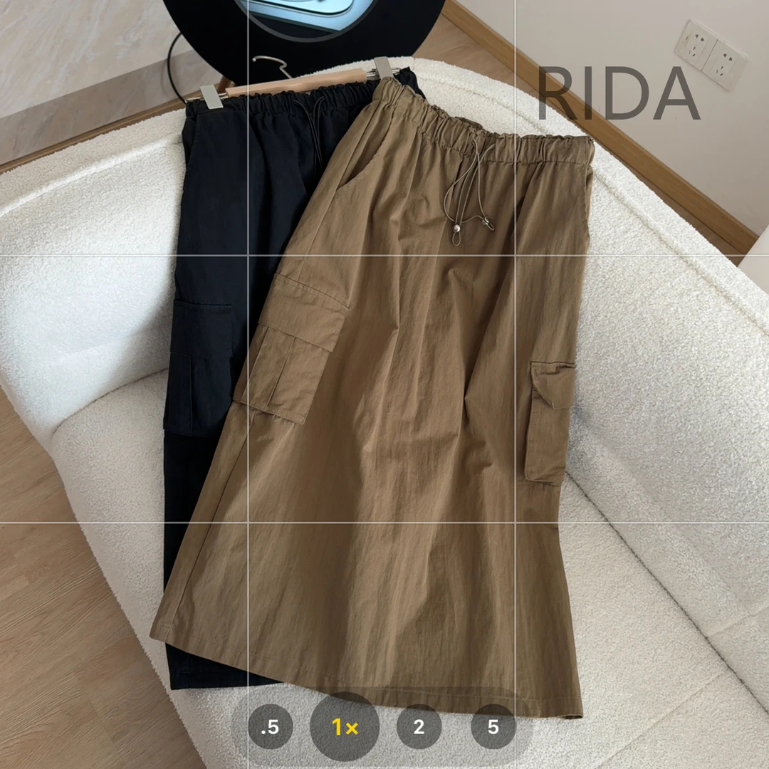 日褡工装半裙K25时尚休闲复古百搭纯色66062清