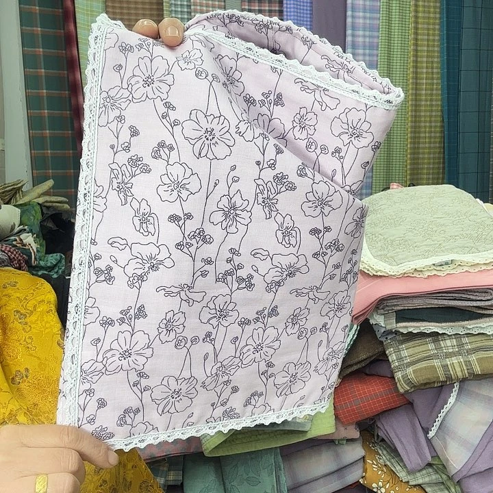 棉30×45小孩枕套印染双层纱