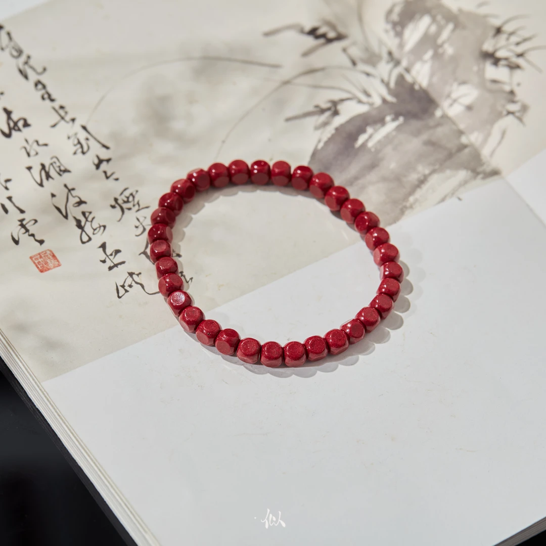 天然辰砂【红韵】·似梓珠宝· 朱砂素串 SZCC1380095