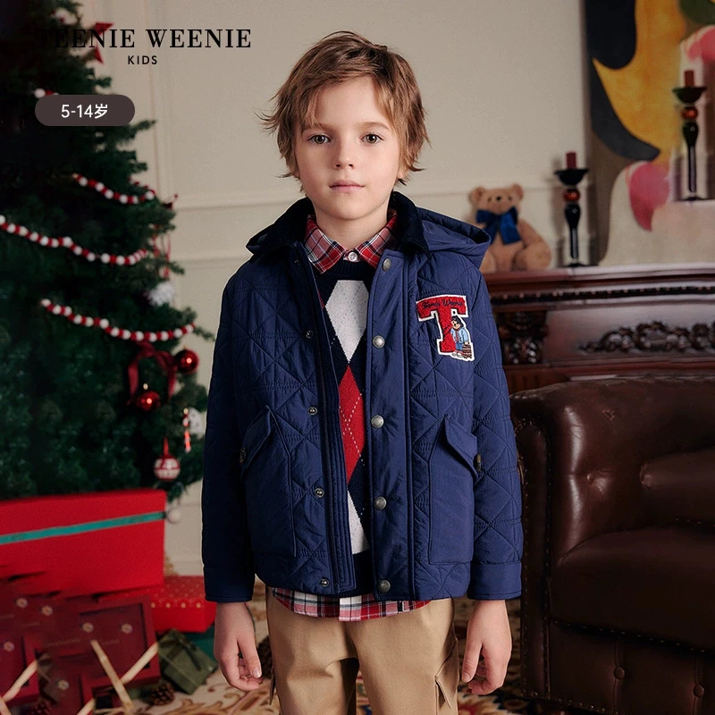 TeenieWeenie Kids小熊童装25休闲保暖可拆卸连帽棉服TKJP251103K