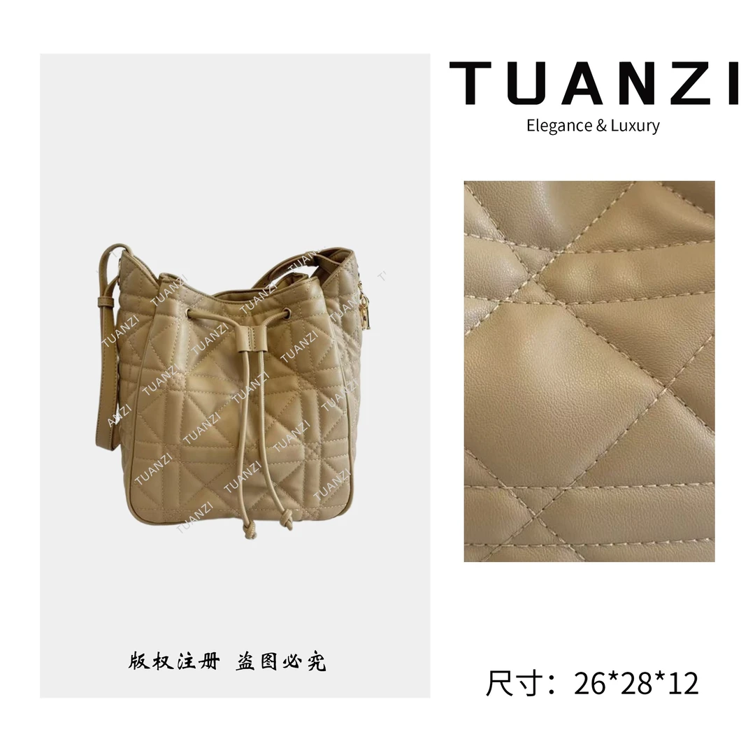 TUANZI『Winter』C&D秋冬新款26cm斜挎包 XKY-1210-奶茶色