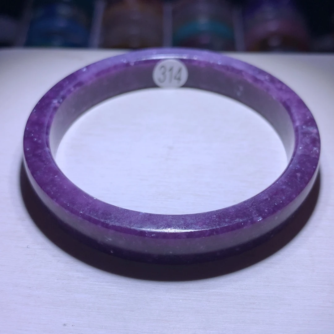 水晶银S925镶嵌手镯紫锂云母59.8