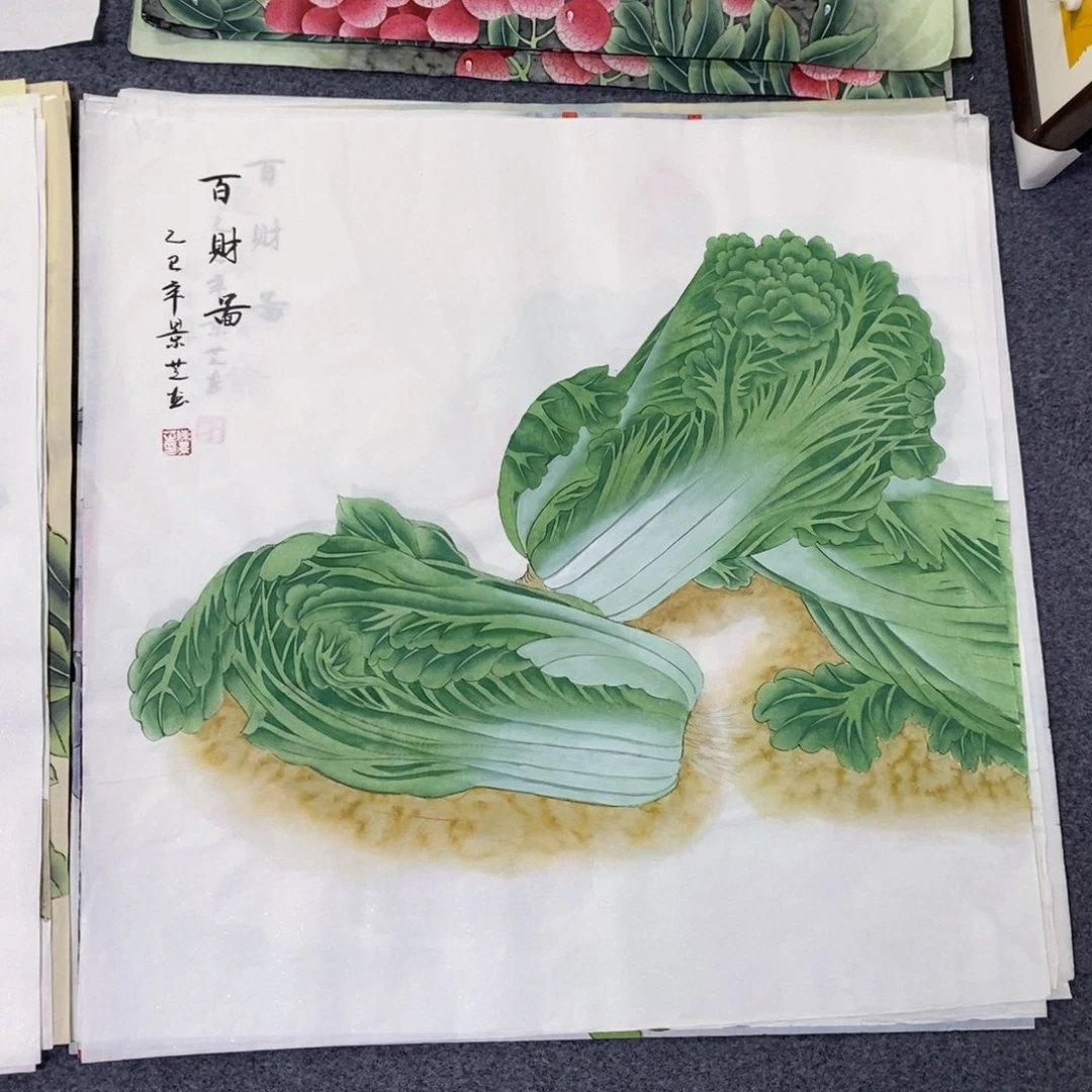 国画尺寸68✖️68四尺斗方手绘工笔