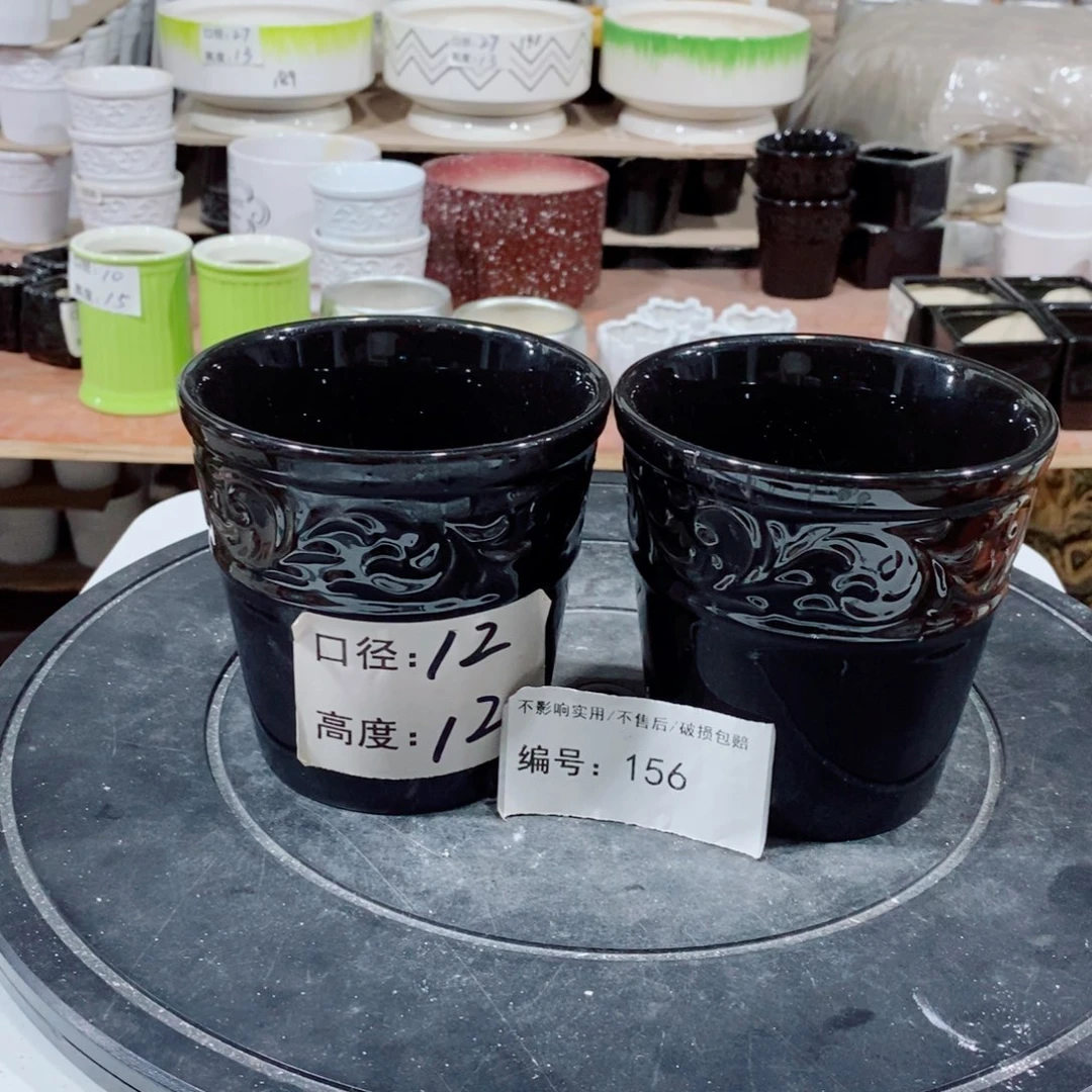微瑕花盆-156-口12×12-2个黑