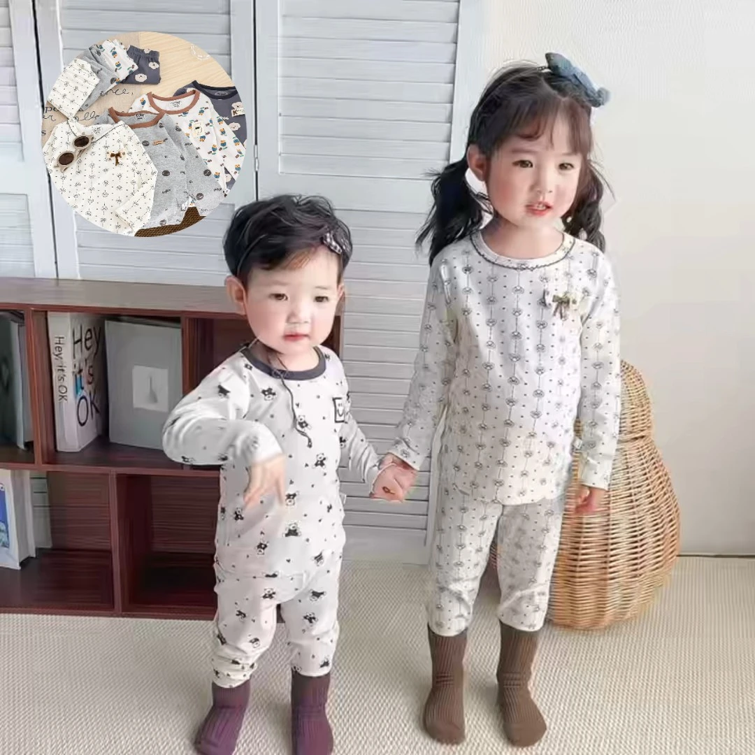 婴幼儿长袖秋衣秋裤套装春秋童装冬季打底男童女童宝宝睡衣全棉