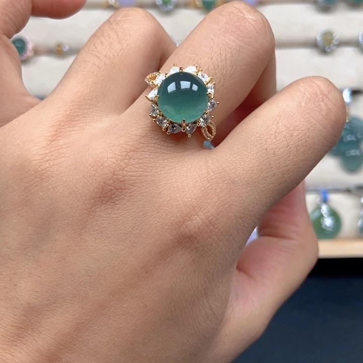 *****翡翠未镶嵌戒指戒指