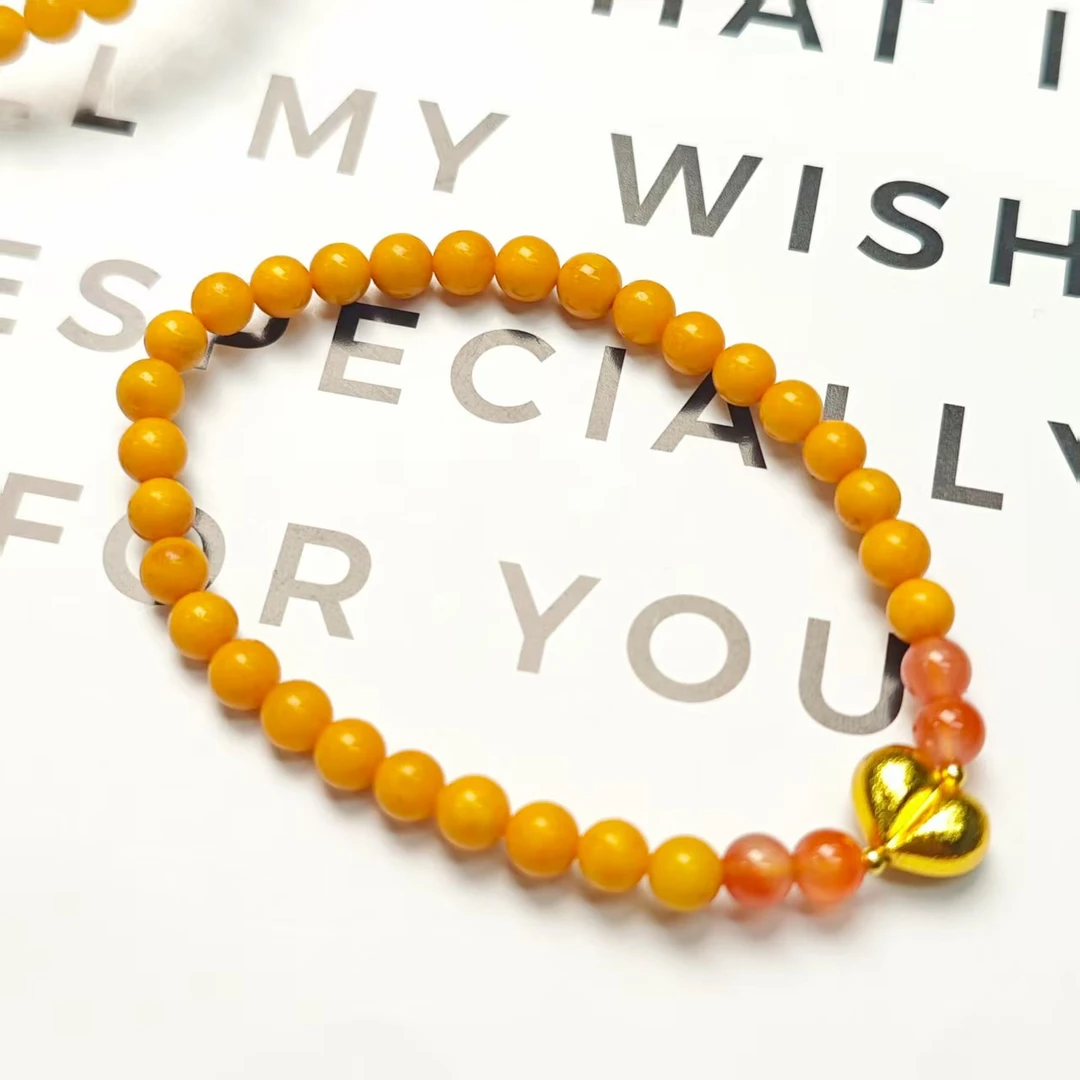 【我也不想心动】鸡油黄蜜蜡手链5+(多样发其一) JL50