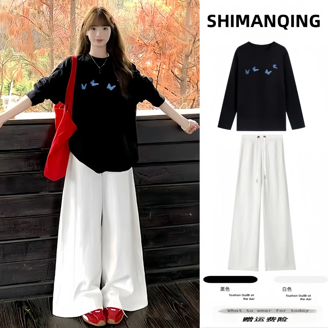 孕妇装2025秋季新款爆款学院风慵懒风时尚套装宽松阔腿裤减龄百搭