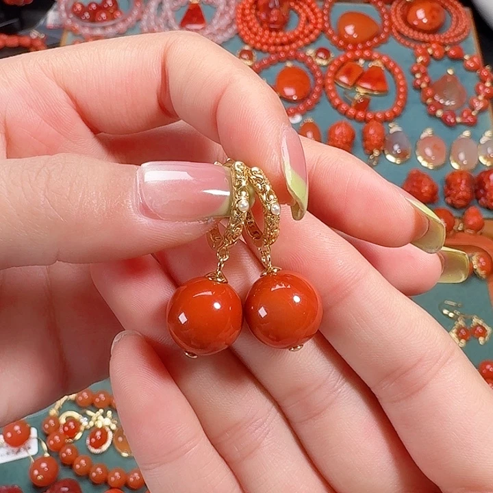 南红玛瑙银S925镶嵌13+