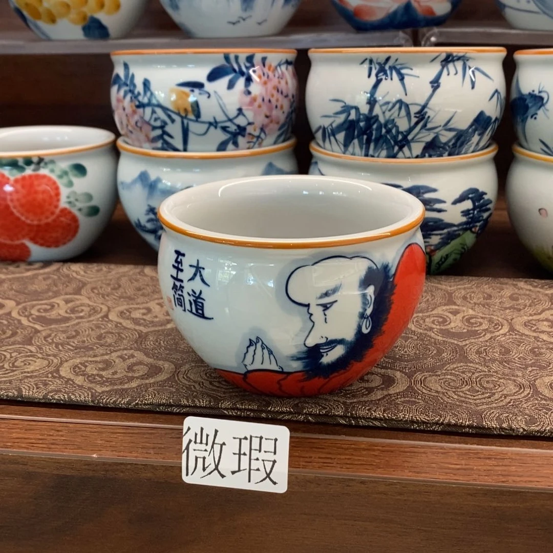 微瑕釉下彩纯手绘手工绘制