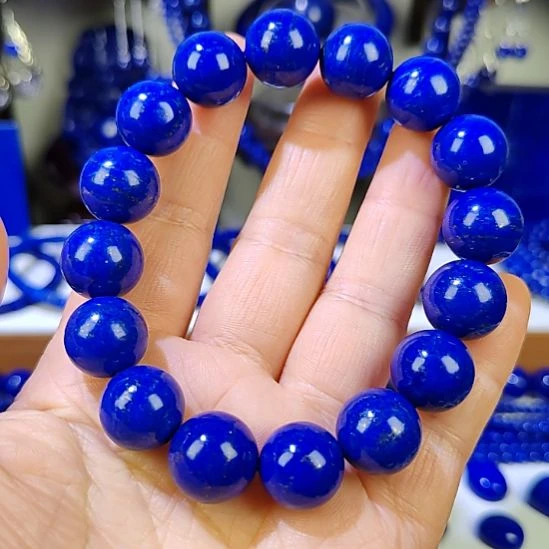 青金石未镶嵌手串精品帝王青14mm