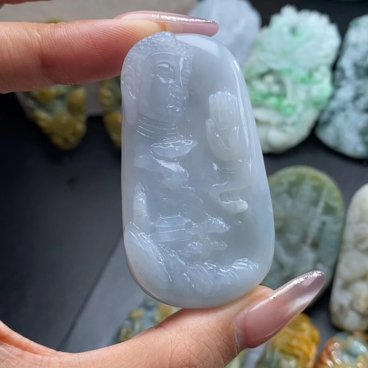 定制翡翠未镶嵌佛观天下