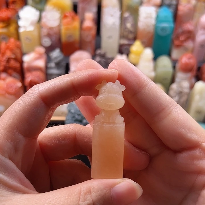 云南石印石手工定制1.5厘米，牛，包刻