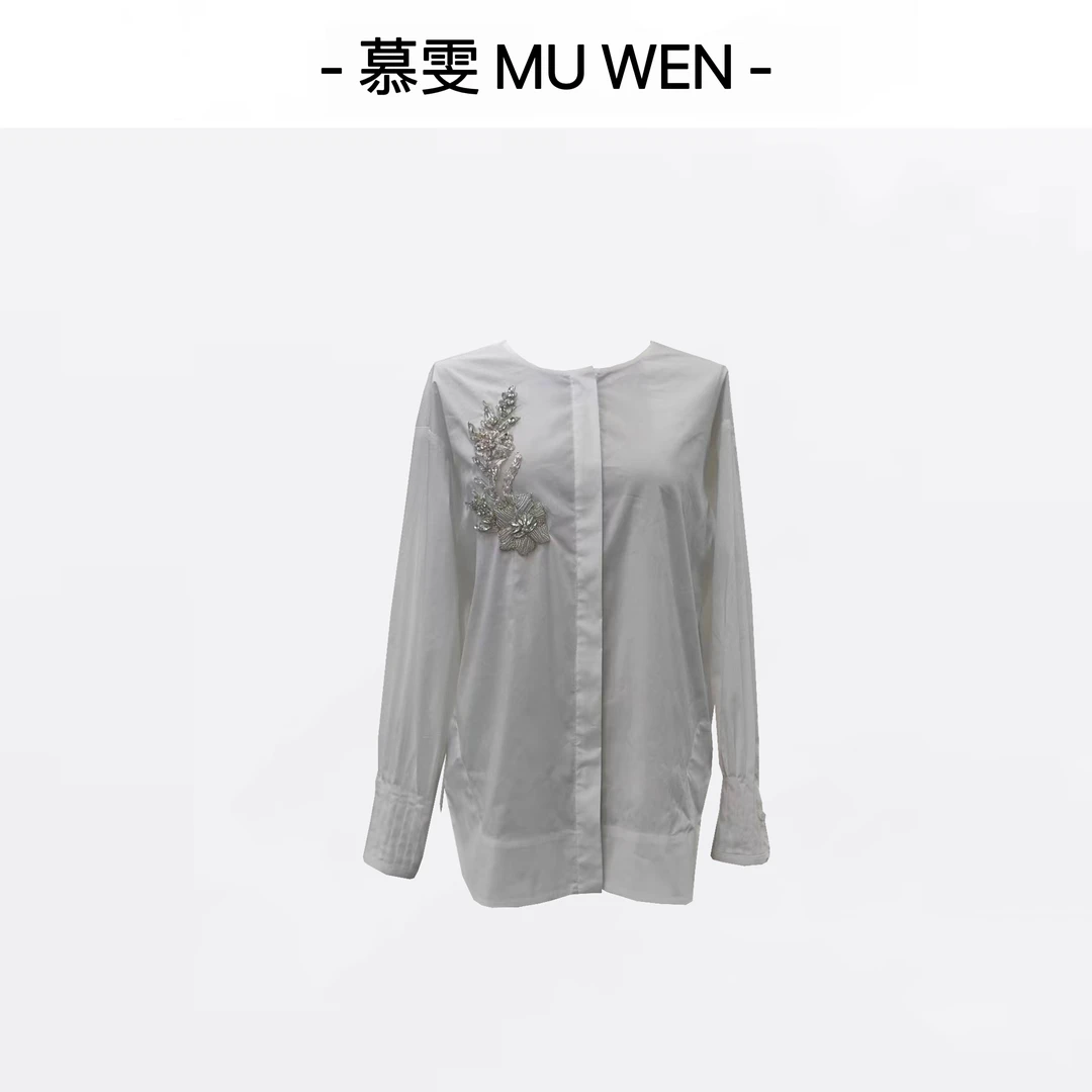 【线性之美】新中式国风高级刺绣钉珠优雅显瘦贵奢衬衫251478630