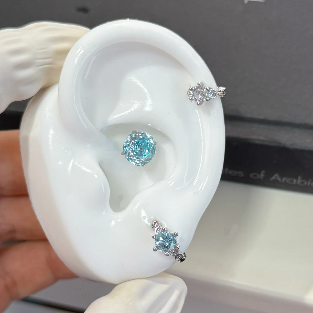 合金耳饰 韩系蜂巢耳圈直针耳扣6mm8mm10mm百搭简单精致耳圈