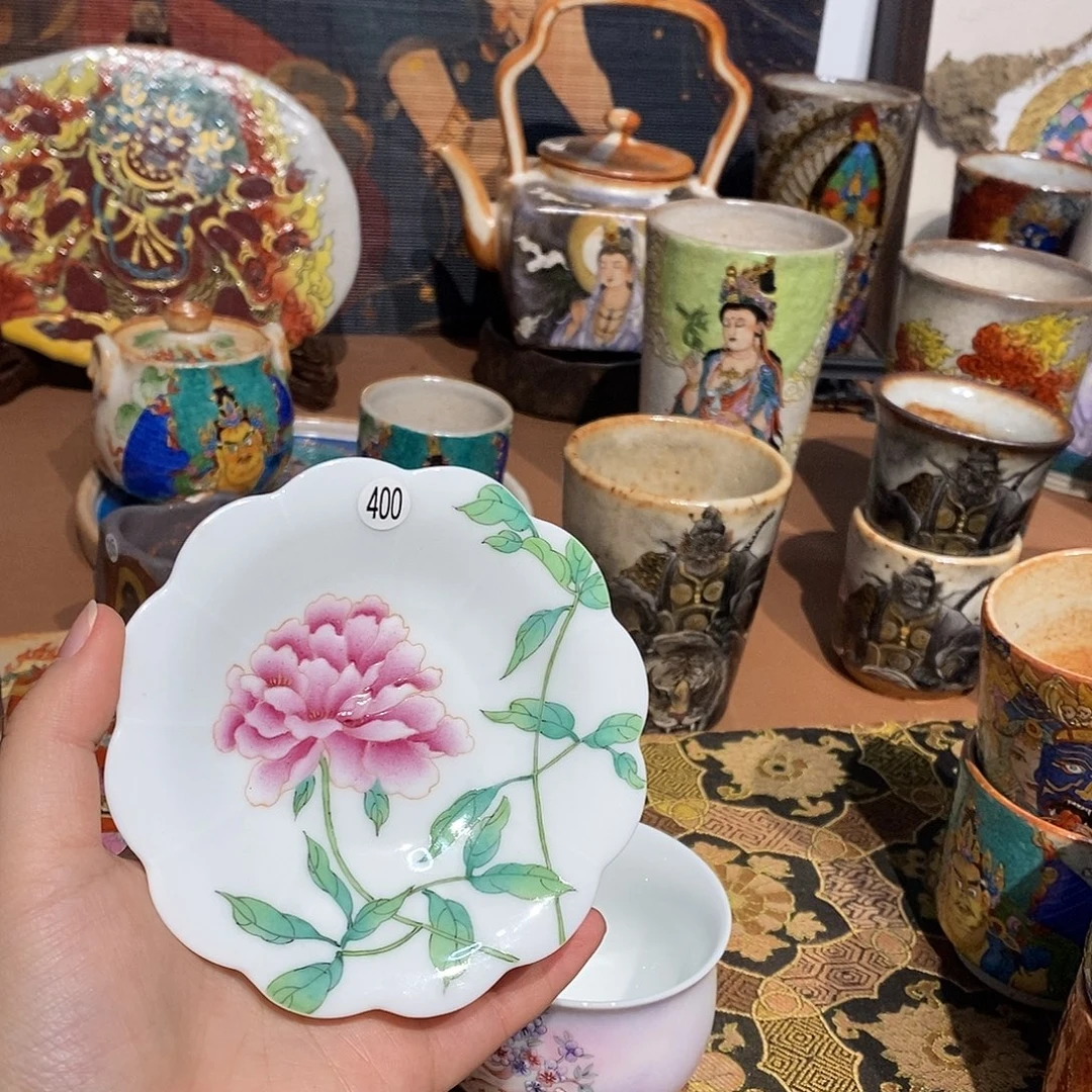 杯垫景德镇手工手绘制作