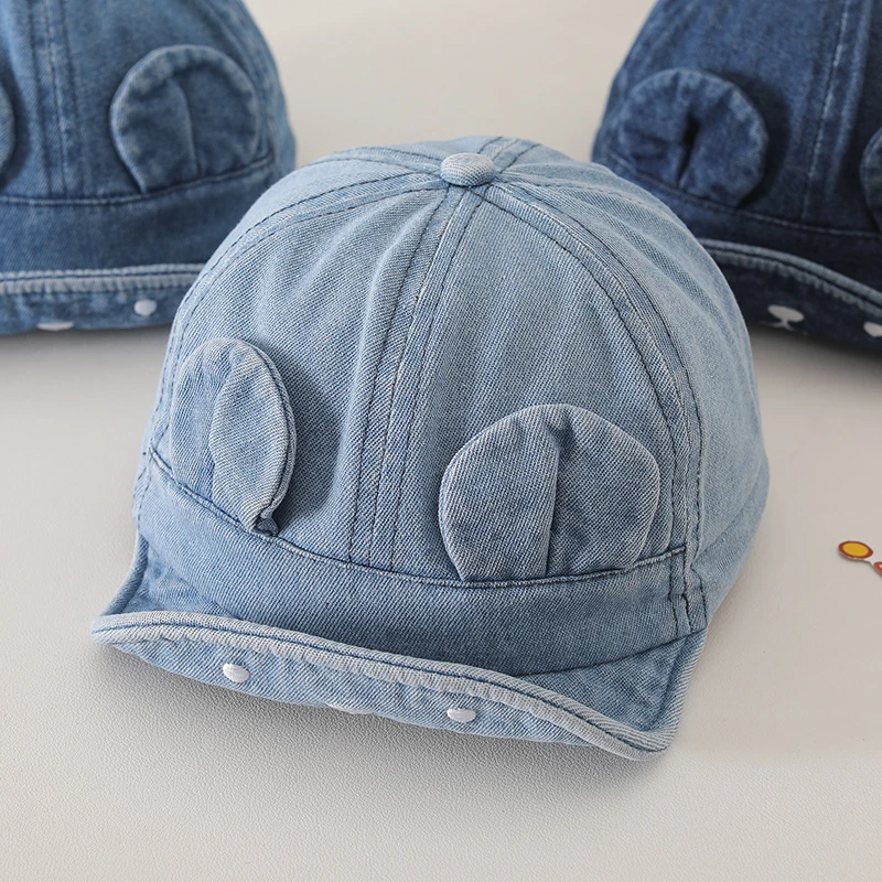 韩版牛仔宝宝帽子春秋遮阳防晒薄款鸭舌帽男女童可爱棒球帽夏天潮