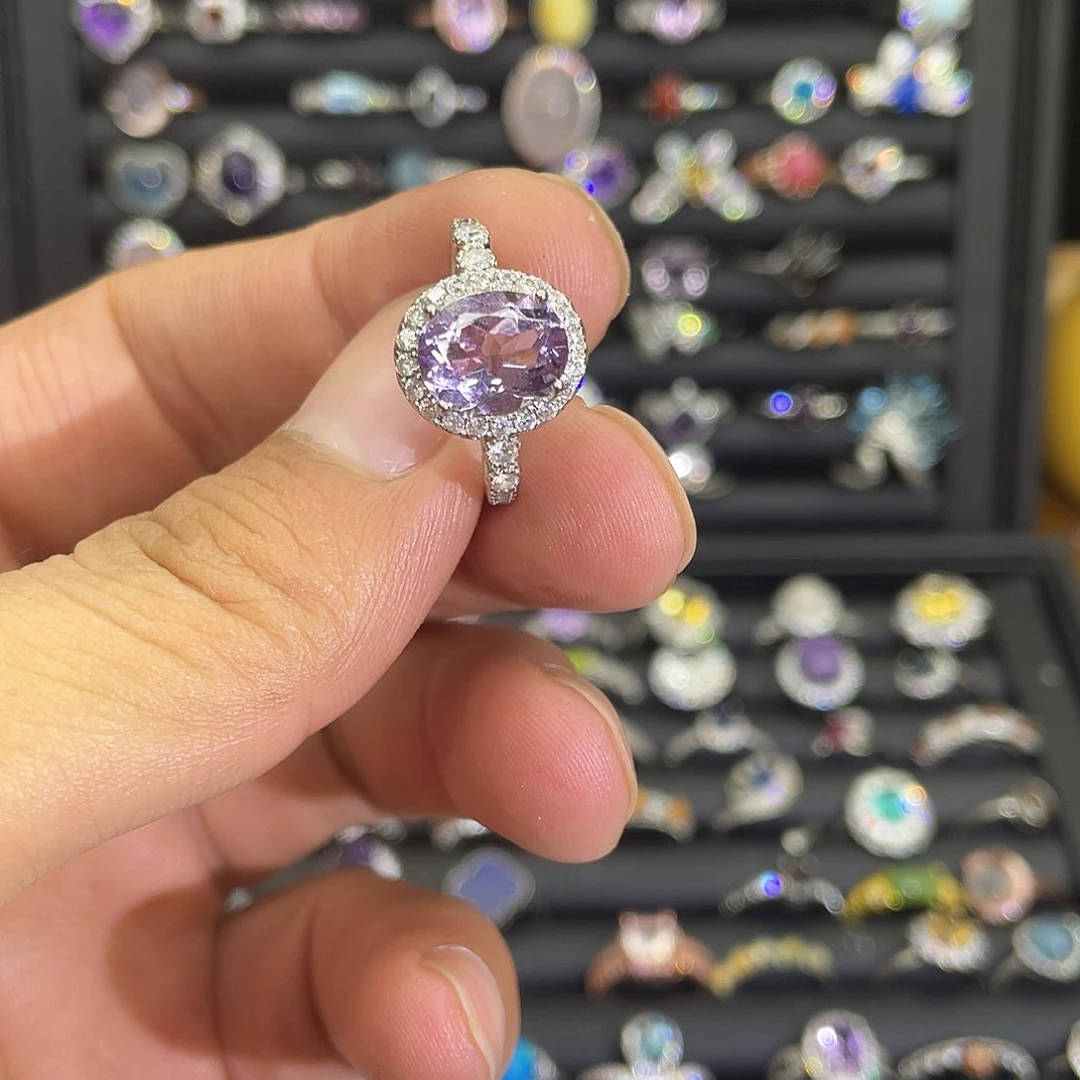 紫晶珠宝半成品未镶嵌