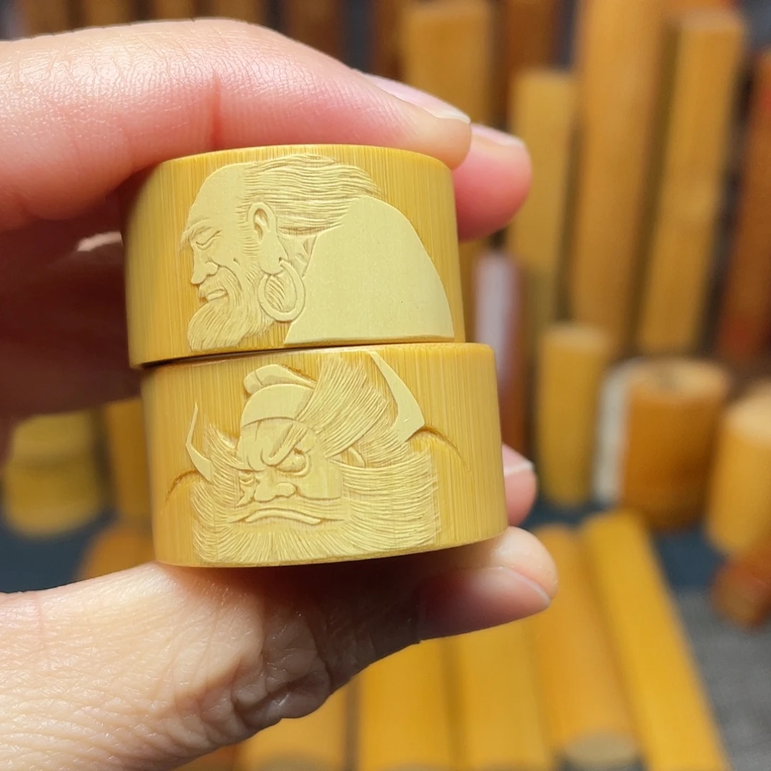 竹手工雕刻留青老楠竹扳指