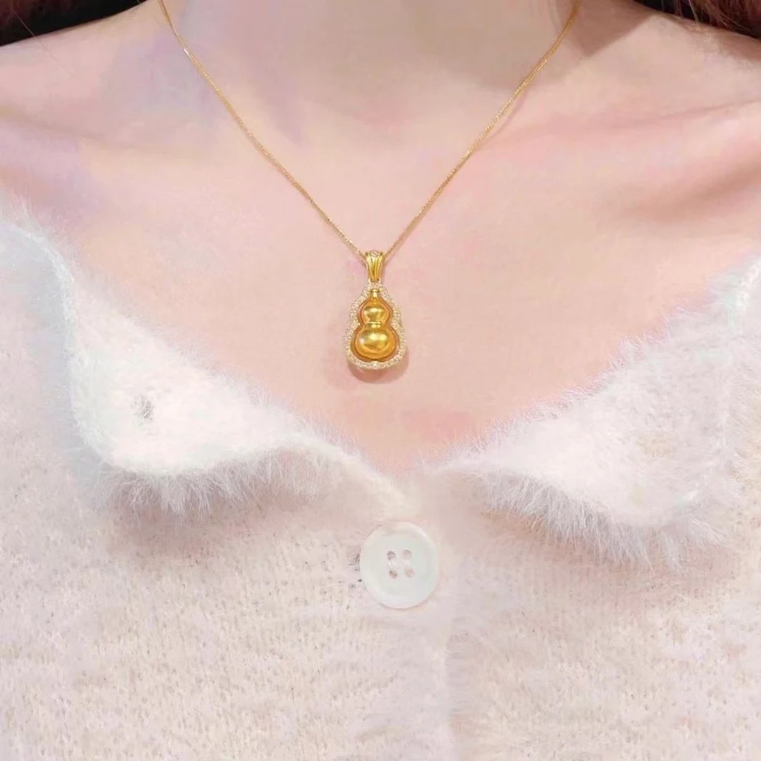 新中式高级感项链2025新款葫芦轻奢小众配饰秋冬毛衣链女b