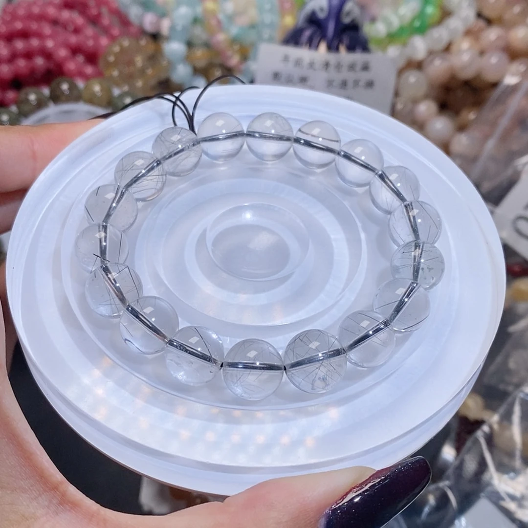 【闪购商品】水晶手链银S925镶嵌净体黑发096