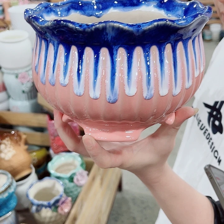 有孔，凑10元包邮陶瓷花盆发货！