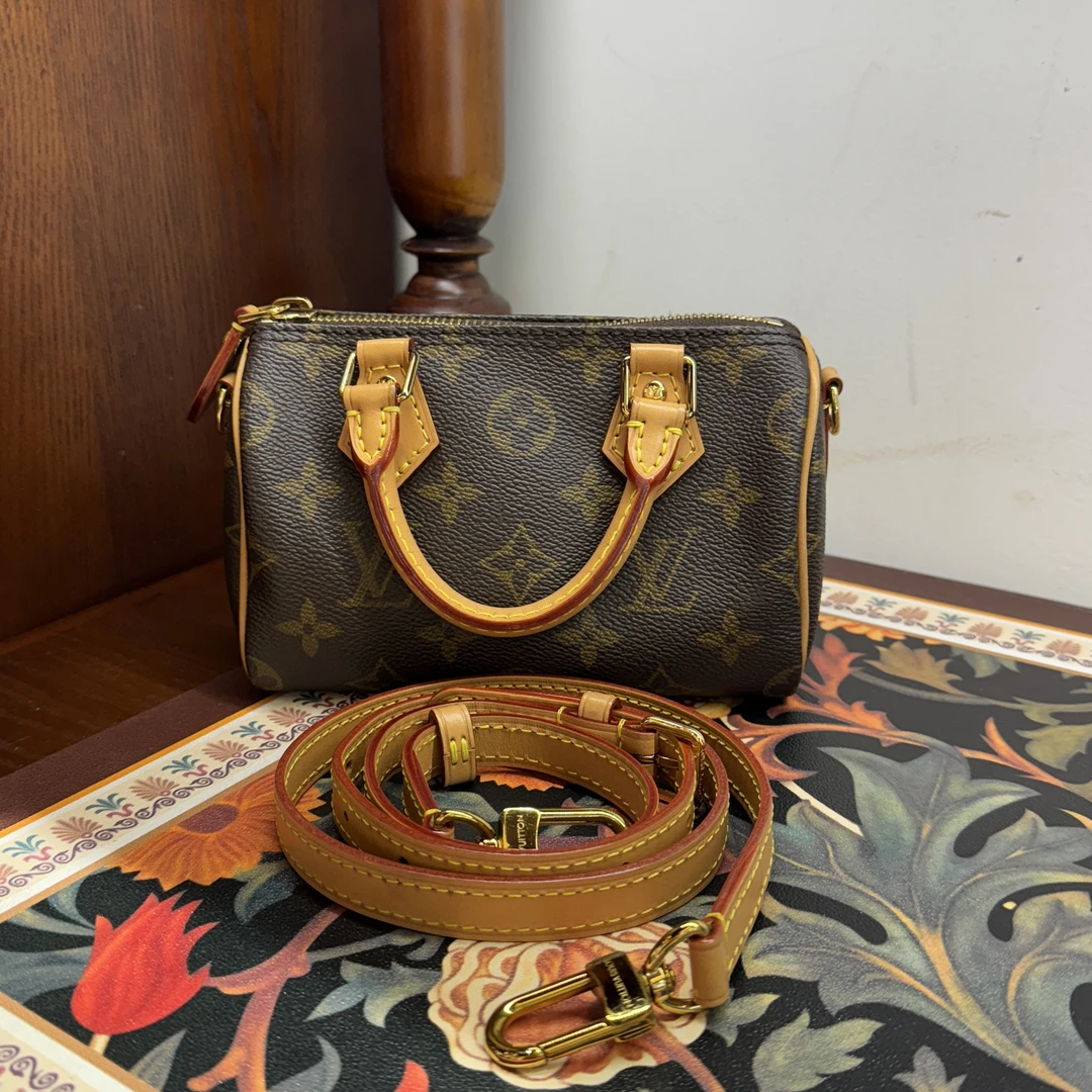 99新 LouisVuitton/路易威登 林纳奢品丨speedy nano老花22年